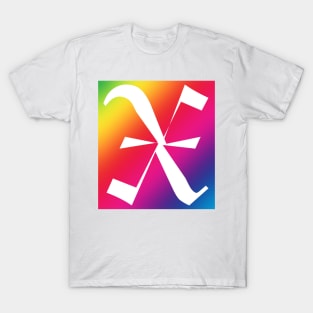 Rainbow White Letter X T-Shirt